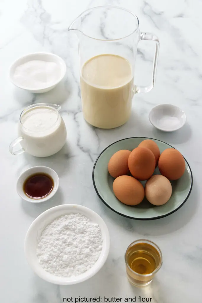 Ingredients for the eggnog tart.