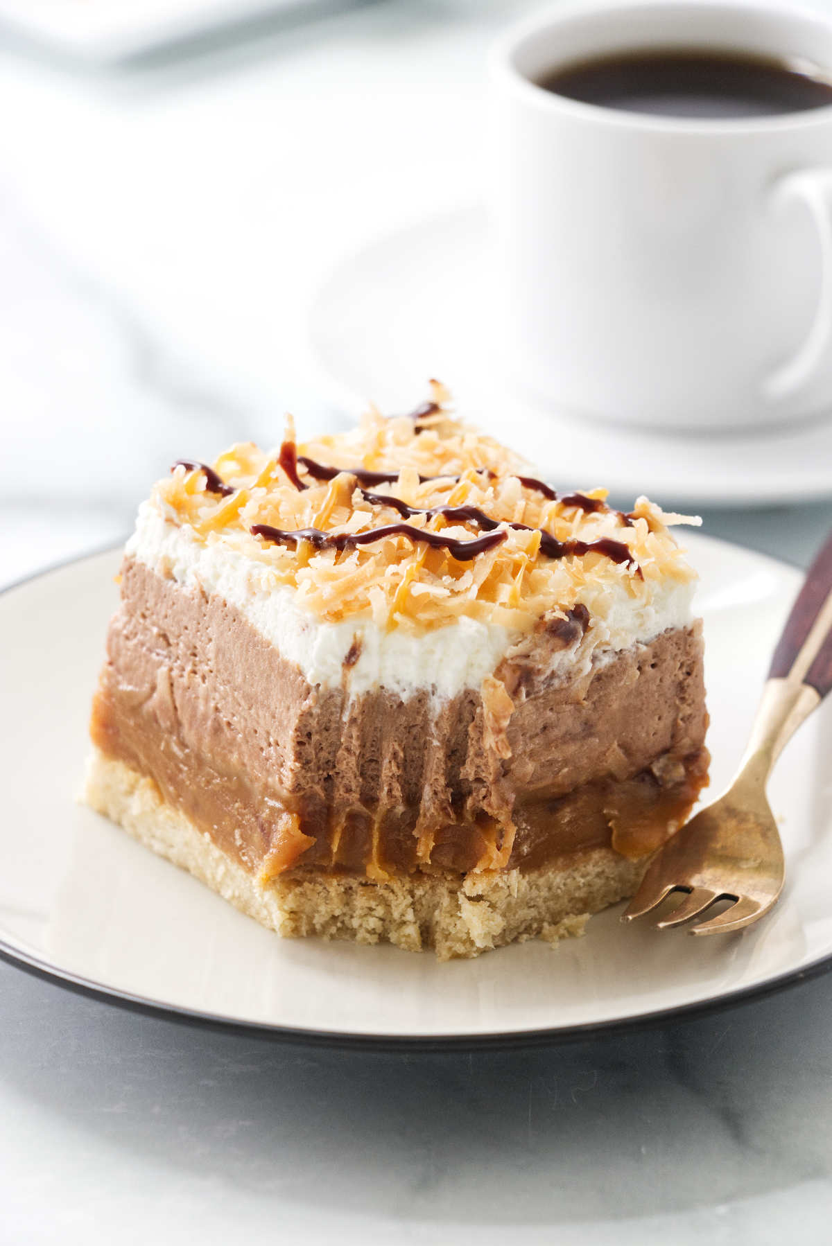Chocolate Samoa Dessert Lasagna - Savor the Best