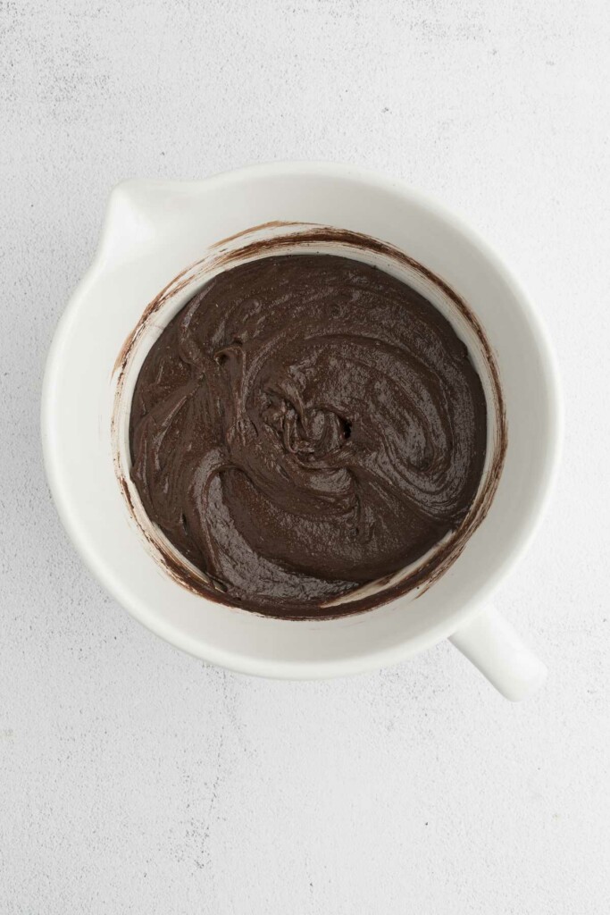 Brownie batter in a bowl.