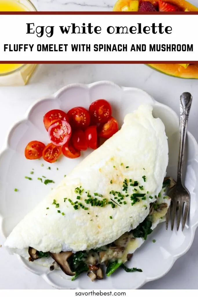 A fluffy souffle style omelet made with egg whites.