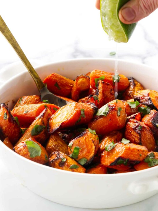 Roasted Cilantro Carrots with Lime