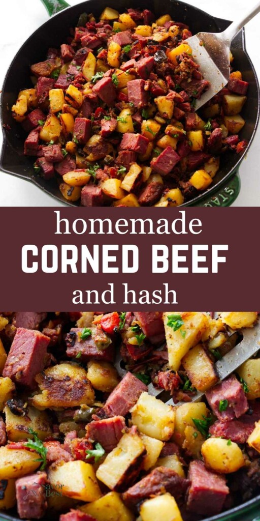 A recipe for corned beef and has with leftover corned beef.