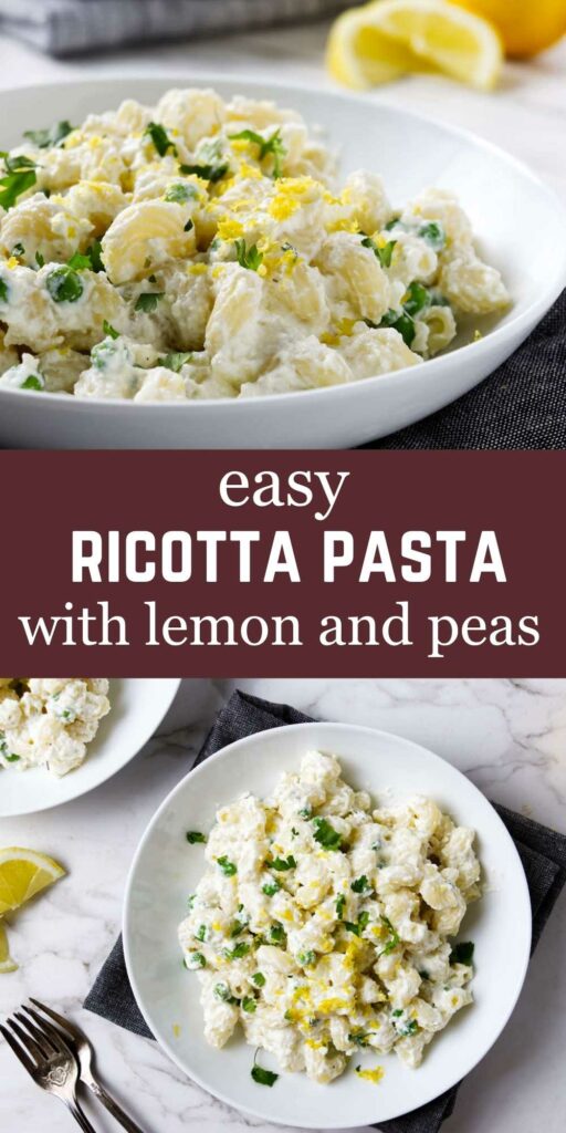 Pasta coated in a creamy ricotta sauce.
