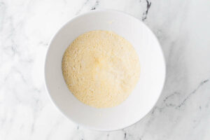 Blending the dry ingredients in a bowl.