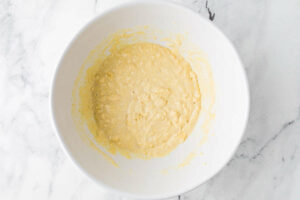 Making the batter for sourdough cornbread.