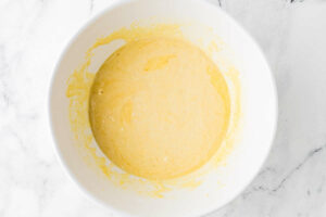 Mixing batter for sourdough discard cornbread.