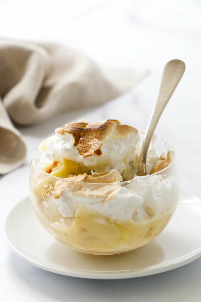Homemade banana pudding recipe from scratch in a dish.