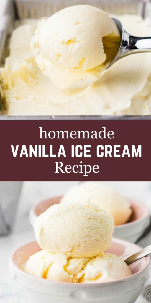 Scooping custard ice cream with a metal scooper.
