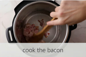 Sauteeing bacon in an instant pot.