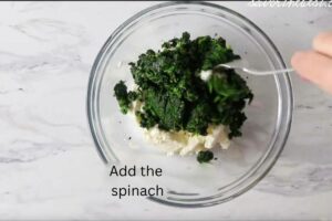 Adding spinach to ricotta cheese dumplings recipe.