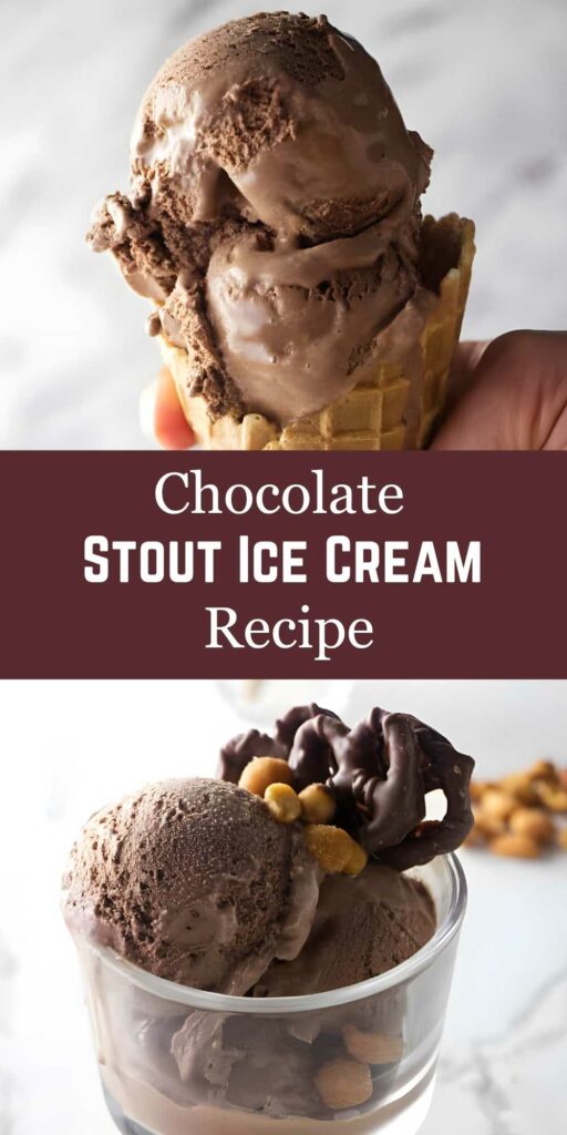 Hand holds cone; bowl with ice cream, pretzels, peanuts; recipe text.