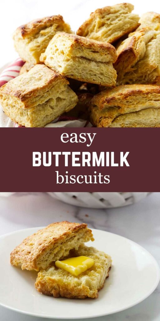 A simple biscuit split in half with a pat of butter.