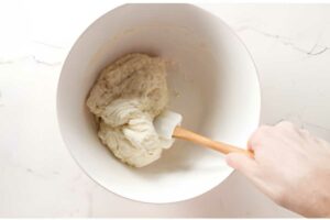 Mixing dough to make carnival fry bread.