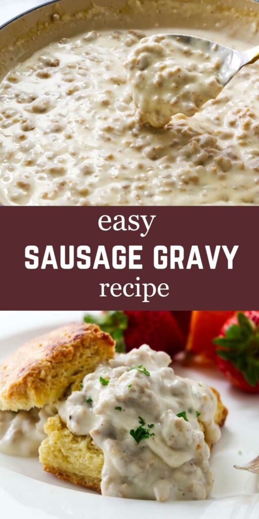 A simple sausage gravy on a homemade biscuit.