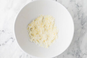 Lemon zest rubbed into granulated sugar.