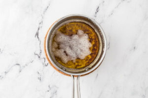 Browning butter in a skillet.