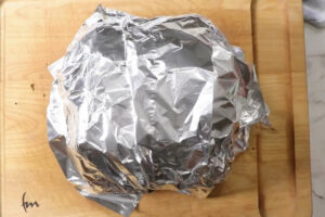 Letting the prime rib rest after coming off the smoker.