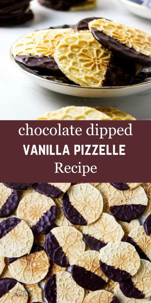 A dessert plate filled with pizzelle Italian cookies.