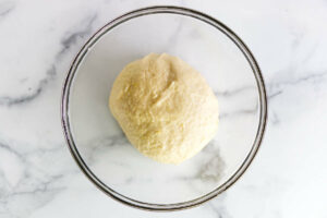 Letting the dough proof in a bowl.
