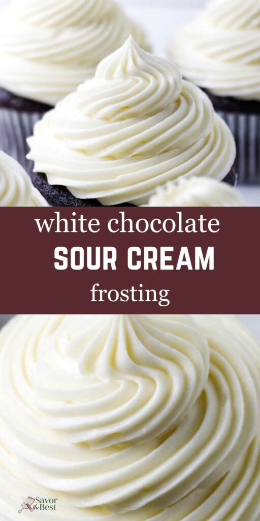 Swirls of white frosting on cupcakes.