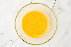 Mixing the filling for the lemon bars.