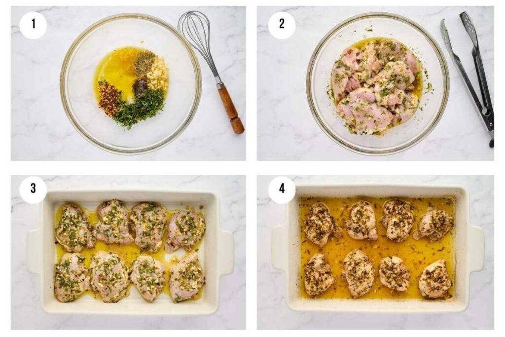 Baked Greek lemon chicken served with pan juices and parsley.